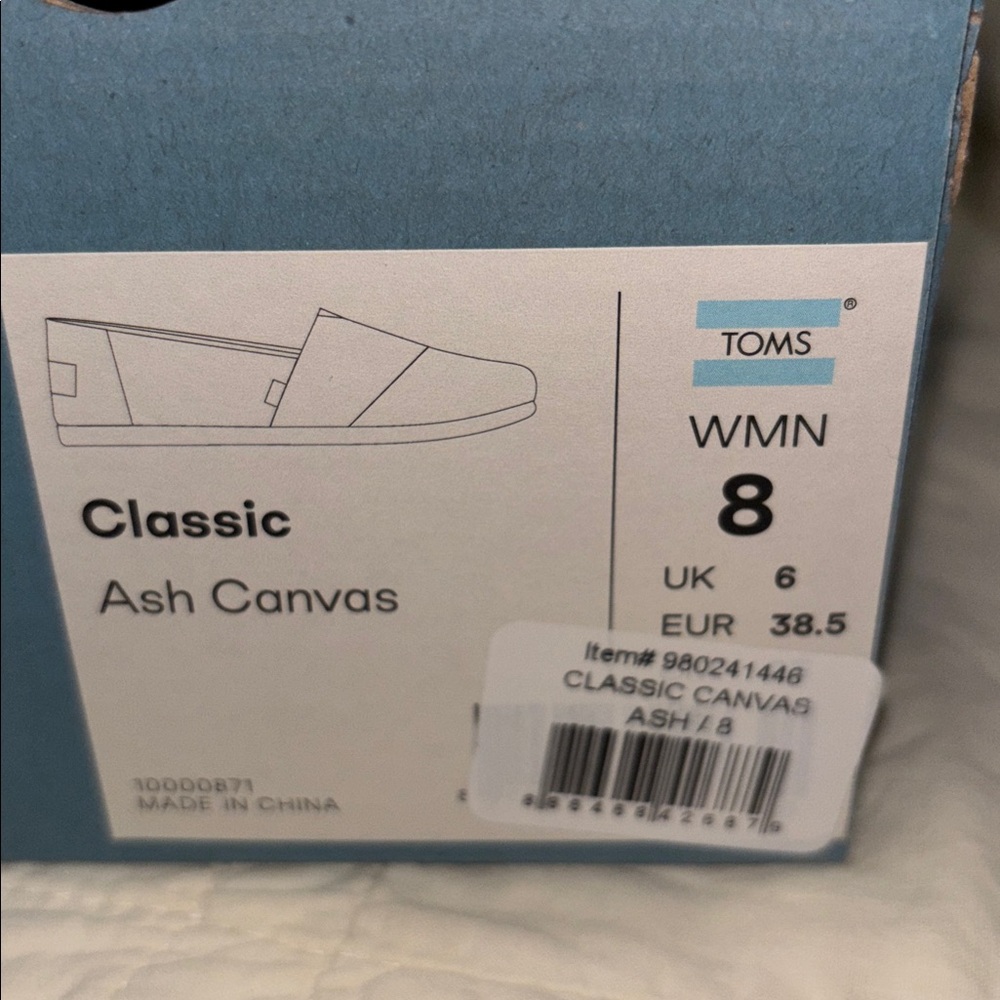 TOMS Ash Canvas Classic (NWT) - Picture 2 of 6